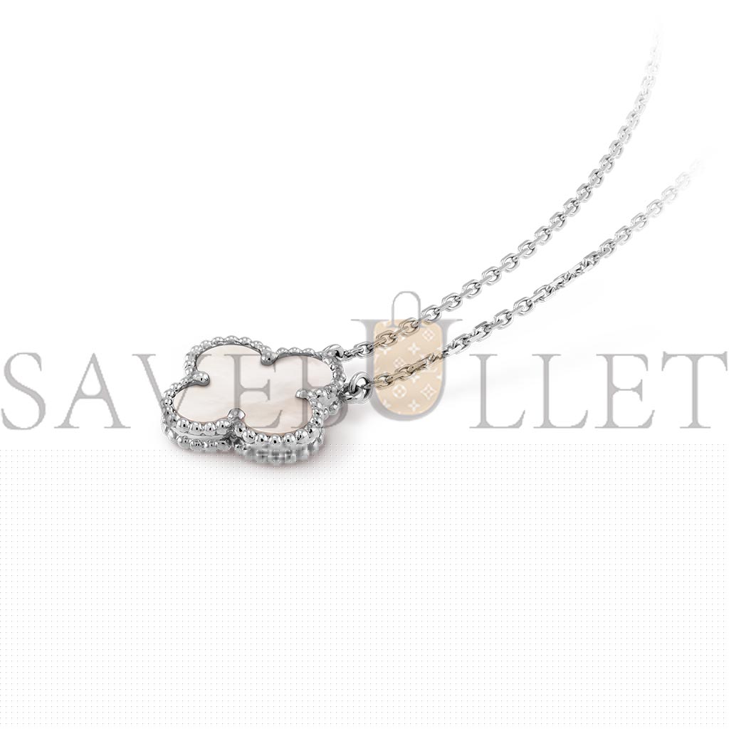 VAN CLEEF ARPELS VINTAGE ALHAMBRA PENDANT - WHITE GOLD, MOTHER-OF-PEARL  VCARF48700